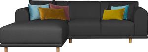 andas Hoekbank Maroon in een scandinavisch design, met losse kussens