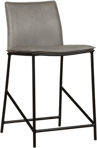ShopX Leren barstoel favor laag 106 grijs, grijs leer, grijze barkruk