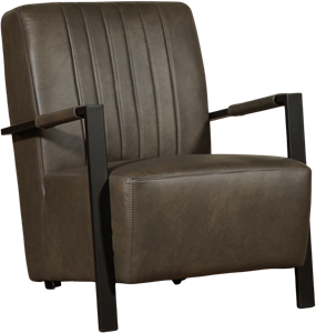 ShopX Leren fauteuil honest 105 grijs, grijs leer, grijze stoel