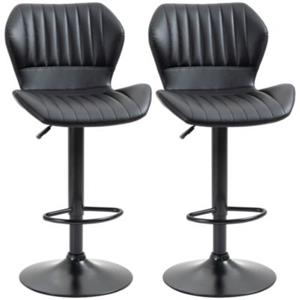 HOMCOM Barhocker-Set höhenverstellbar und mit Fußring schwarz