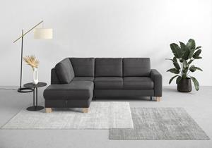 Home affaire Hoekbank Summer L-vorm met ottomane, naar keuze met slaapfunctie en bedkist, cordbekleding