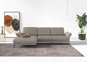 INOSIGN Hoekbank Coco L-vorm Verstelbare zitdiepte, armleuning en hoofdeind, cordbekleding, poothoogte 15 cm
