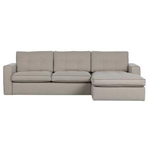 WOOOD Ecksofa Longchair-Sofa Lisa Rechts - Stoff Natural, freistellbar