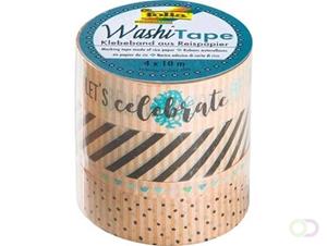 Folia washi tape kraft party II, pak met 4 stuks