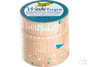 Folia washi tape kraft party I, pak met 4 stuks