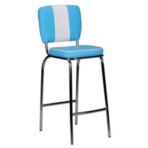 FineBuy Barhocker American Diner 38 x 35 cm Sitzfläche blau