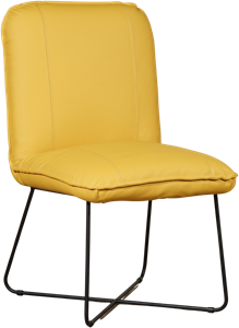 ShopX Leren eetkamerstoel smile 50 71 geel, geel leer, gele stoel