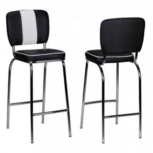 FineBuy 2er Set Barhocker American Diner 38 x 35 cm Sitzfläche schwarz