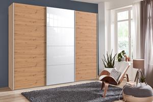 Wimex Zweefdeurkast Norderstedt Inclusief 2 stoffen dozen en 2 extra planken, met glasdeur