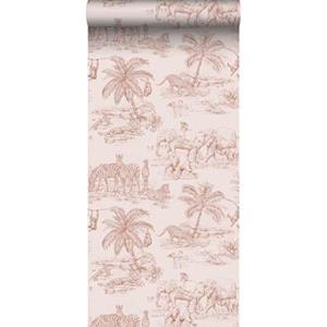 Esta Home ESTAhome behang jungle dieren terracotta roze - 139348 - 0,53 x 10,05