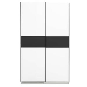 Leen Bakker Schuifdeurkast Genua - wit/antraciet - 204x122x60 cm