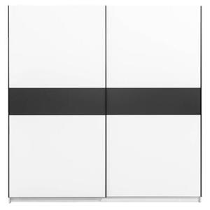 Leen Bakker Schuifdeurkast Genua - wit/antraciet - 204x200x60 cm