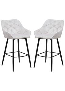 Industrielemeubelshop Barkruk Liverpool beige velours | set van 2