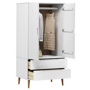 vidaXL Kleiderschrank »Kleiderschrank Weiß 90x55x175 cm Massivholz Kiefer« (1-St)