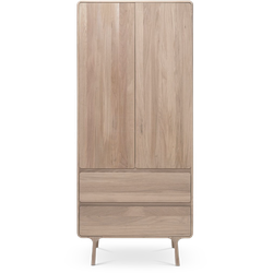 Gazzda Fawn wardrobe houten kledingkast whitewash - 200 x 90 cm