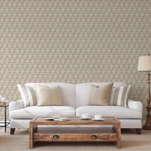 DUTCH WALLCOVERINGS Behang Geometric goudkleurig en groen