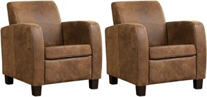 ShopX Leren fauteuil joy, bruin leer, bruine stoel