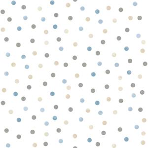 Noordwand Behang Mondo Baby Confetti Dots Wit/blauw/grijs/beige