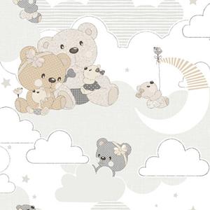 Noordwand Behang Mondo Baby Hug Bears Grijs En Beige