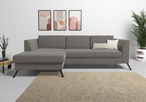 sit&more Hoekbank Olsen L-vorm inclusief zitdiepteverstelling, naar keuze met slaapfunctie, 15 cm hoog