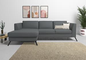 sit&more Hoekbank Olsen L-vorm inclusief zitdiepteverstelling, naar keuze met slaapfunctie, 15 cm hoog
