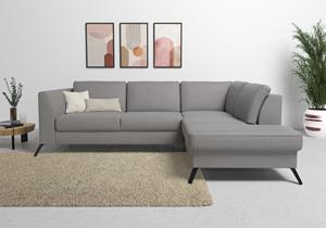 sit&more Hoekbank Olsen L-vorm inclusief zitdiepteverstelling, naar keuze met slaapfunctie, 15 cm hoog