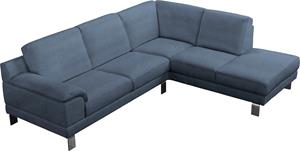 Egoitaliano Ecksofa Shakira, mit Ottomane, elegante Metallfüße