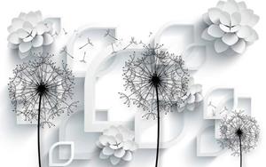 Papermoon Fototapete »Muster mit Blumen«, Vliestapete, hochwertiger Digitaldruck, inklusive Kleister