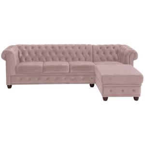 Home affaire Ecksofa New Castle, hochwertige Knopfheftung in Chesterfield-Design, B/T/H: 255(171/72)