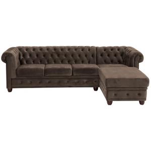 Home affaire Ecksofa New Castle, hochwertige Knopfheftung in Chesterfield-Design, B/T/H: 255(171/72)
