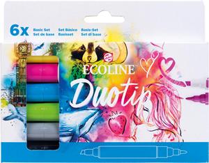 Talens Ecoline Duotip Brush pen, etui van 6 stuks, basis