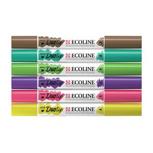 Talens Ecoline Duotip Brush pen, etui van 6 stuks, botanisch