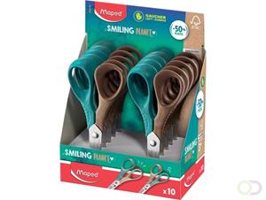 Schaar Maped Smiling Planet 12cm links display Ã  10 stuks assorti