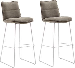 MCA furniture Barkruk Hampton Barkruk 180º draaibaar met nivellering, chenille look, barkruk tot 120 kg belastbaar (set, 2 stuks)