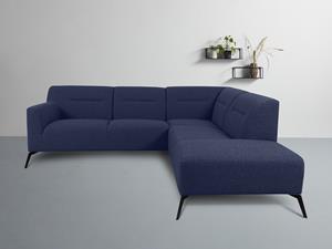 Andas Ecksofa Gausdal, mit eleganten Metallfüßen, mit abgerundeten Armlehnen