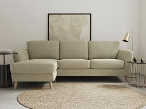 Home affaire Hoekbank MARSEILLE (242/152cm), L-vorm, Rec. rechts/links Massief houten poten van eiken, in verschillend overtrekken en kleurvarianten