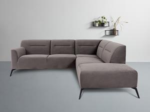 Andas Ecksofa Gausdal, mit eleganten Metallfüßen, mit abgerundeten Armlehnen