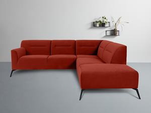 Andas Ecksofa Gausdal, mit eleganten Metallfüßen, mit abgerundeten Armlehnen