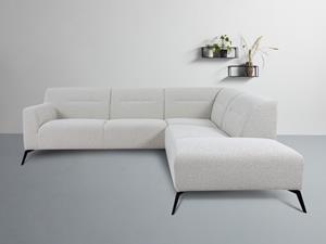 Andas Ecksofa Gausdal, mit eleganten Metallfüßen, mit abgerundeten Armlehnen