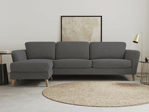 Home affaire Hoekbank MARSEILLE (279x152cm),L-model, Rec. Rechts/links Massief houten poten van eiken, in verschillend overtrekken en kleurvarianten