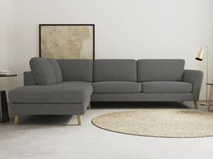 Home affaire Hoekbank MARSEILLE 278x202 cm, L-model, Ottom. Rechts/links met massief eiken poten, verschillende hoezen en kleuropties