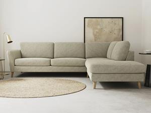 Home affaire Hoekbank MARSEILLE 278x202 cm, L-model, Ottom. Rechts/links met massief eiken poten, verschillende hoezen en kleuropties