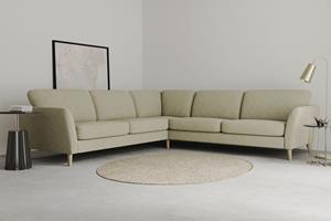 Home affaire Hoekbank MARSEILLE 278/278 cm, L-vorm, gelijkpotig, poten van massief eikenhout, verschillende overtrekken