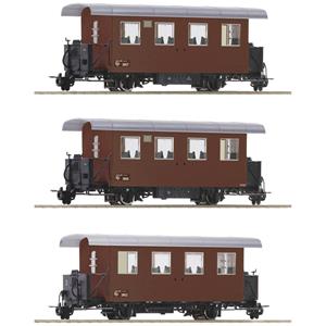 Roco 34103 H0e set van 3 smalspoorpersonenrijtuigen van de ÖBB