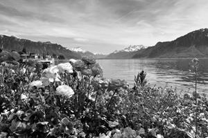 Papermoon Fototapete »Landschaft Schwarz & Weiß«, Vliestapete, hochwertiger Digitaldruck, inklusive Kleister