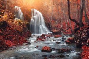 Papermoon Fototapete »Wasserfall im Wald«, Vliestapete, hochwertiger Digitaldruck, inklusive Kleister