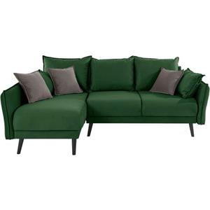INOSIGN Ecksofa »Asra«, incl. Bettfunktion und Bettkasten, Seitentasche im Armteil, Federkern