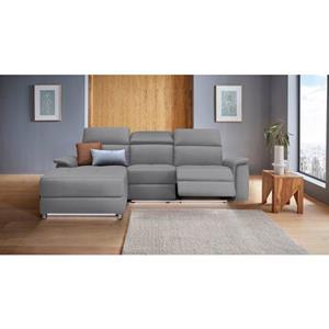 Places of Style Hoekbank Pareli, L-model, 259 cm, met récamier, echt leer, imitatieleer, weefstof