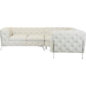 Leonique Ecksofa Amaury, Kopfheftung, gleichschenklig, Breite/Tiefe je 262 cm, Fußfarbe wählbar