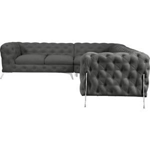 Leonique Ecksofa Amaury, großes Ecksofa, Kopfheftung, Breite 323 cm, Fußfarbe wählbar